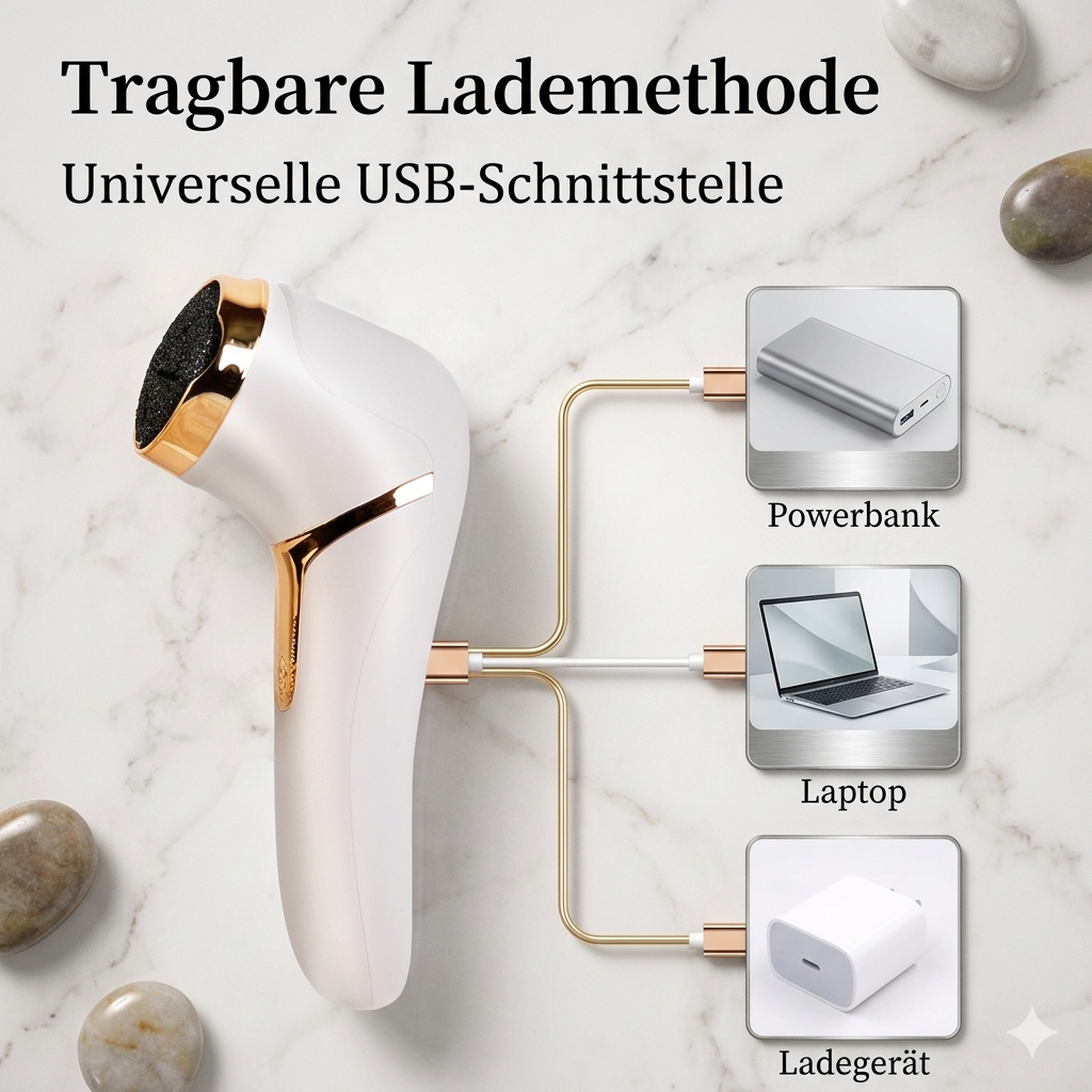 Elektrischer Hornhautentferner - sohlenschöne Präzision: USB-Edition